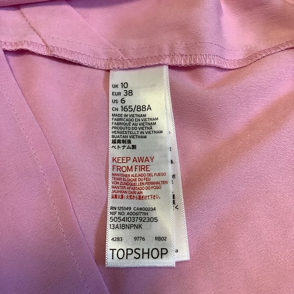 TOPSHOP Bubble Gum Pink Cropped Top - Size:6 - Picture 8 of 8